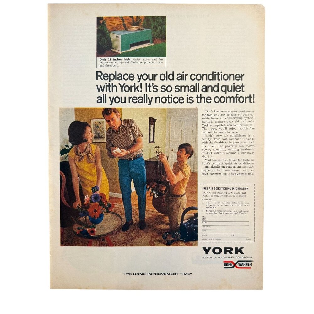 Vintage 1969 York Borg Warner Air Conditioner Advertisement Print Ad